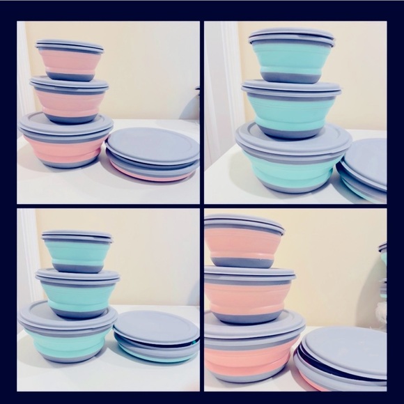 Fold down space savers bowls set of 3 - Picture 1 of 5